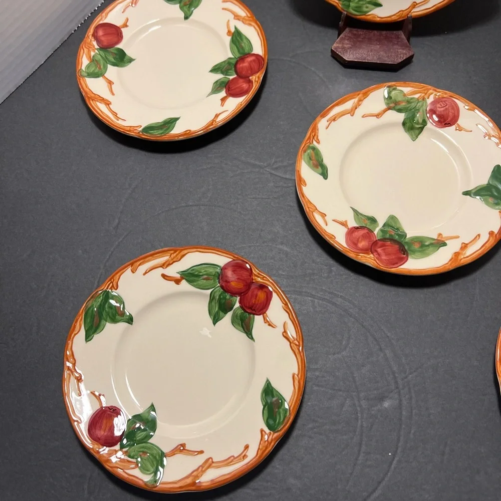6‎ Franciscan ware apple pattern vintage bread plates 6 inch